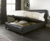 Cherish Small Double 4ft Black Faux Leather Ottoman Bed