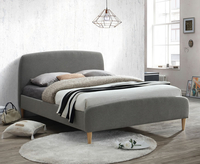 Montcalm 4ft Grey Fabric Upholstered Bed