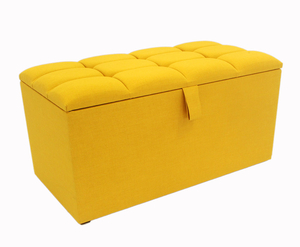 Turino Buttoned Top Upholstered Ottoman small - 90cm turin mustard