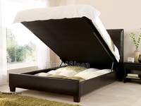 Kaydian Walkworth Ottoman Storage Bed - Brown Leather