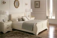 Louie Cream Wooden Sleigh Bed