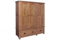 Rustic Oak Triple Wardrobe
