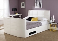 York Leather White TV Bed