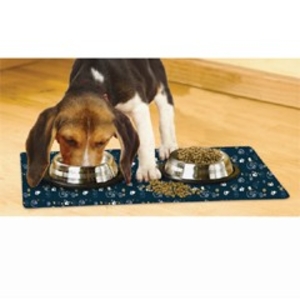 Drymate Small Dog Bowl Placemat - Dark Blue Pawcasso