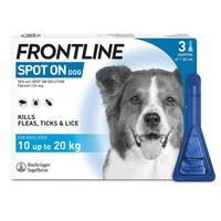 FRONTLINE Spot On Flea & Tick Medium Dog - 10-20kg - 1.34ml - 3 Pack