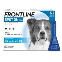 FRONTLINE Spot On Flea & Tick Medium Dog - 10-20kg - 1.34ml - 6 Pack