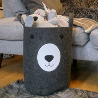 Wolf and Tiger Felt Bear Toy Storage Basket