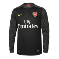 2013-14 Arsenal Home Nike Goalkeeper Shirt (Black) - Kids