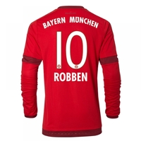 2015-16 Bayern Munich Long Sleeve Home Shirt (Robben 10)