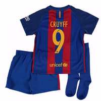 2016-17 Barcelona Home Little Boys Mini Kit (With Sponsor) (Cruyff 9)