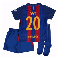 2016-17 Barcelona Home Little Boys Mini Kit (With Sponsor) (Deco 20)