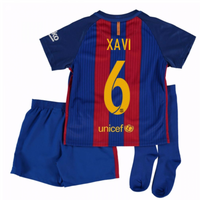 2016-17 Barcelona Home Mini Kit Shirt (Xavi 6)