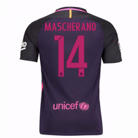 2016-17 Barcelona With Sponsor Away Shirt - (Kids) (Mascherano 14)