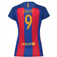 2016-17 Barcelona with Sponsor Womens Home Shirt (Cruyff 9)