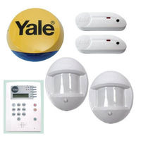 Yale Family Alarm Kit - Yale Family Alarm Kit - Kit contains 1 x siren box with flashing LED,  1 x standard control panel,  2 x PIR movement detectors,  2 x door/window contacts