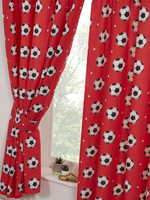 Football Red Lined Curtains