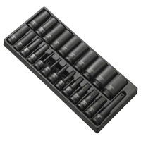 Britool 25 Piece 1/2" Square Drive Module Deep Hex Impact Socket & Socket Bit Set Metric Compatible with Britool & Facom Tool Chests & Roller Cabinets