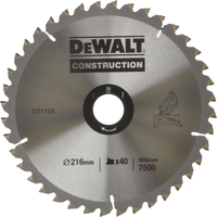 Dewalt Construction Saw Blade 216mm x 30mm Bore x 40 Teeth