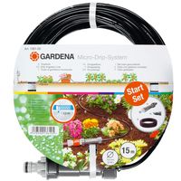 Gardena 15 Metre Above Ground Drip Irrigation Pipe 4.6mm (3/16") (Micro Drip System) with Master Unit 1000 Pressure Reducer
