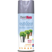 Plastikote Outdoor Metallic Aerosol Spray Paint Nickel 400ml