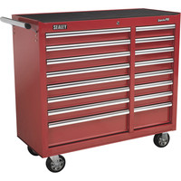 Sealey Superline Pro Heavy Duty 16 Drawer Roller Cabinet Red with Ball Bearing Runners