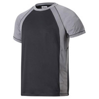 Snickers Mens AVS T Shirt Black / Grey 44" Chest Large