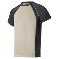 Snickers Mens AVS T Shirt Khaki / Black 52" Chest 2XL