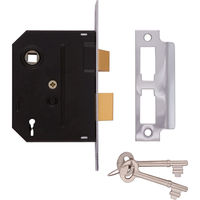 Union Locks 2295 2 Lever Mortice Sash Lock Chrome Finish 63mm / 2.5"
