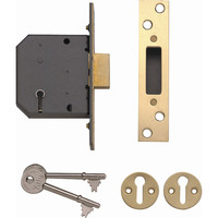 Yale Locks PM552 5 Lever Mortice Dead Lock 80mm / 3" Polished Brass