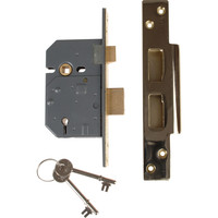 Yale Locks PM560 High Security BS 5 Lever Mortice Sash Lock 80mm / 3" Polish Brass