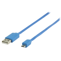 7dayshop Cables - Flat USB 2.0 A to Micro B Cable 1M Blue