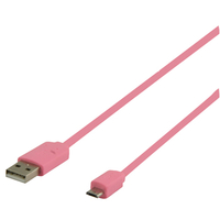 7dayshop Cables - Flat USB 2.0 A to Micro B Cable 1M Pink