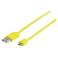 7dayshop Cables - Flat USB 2.0 A to Micro B Cable 1M Yellow