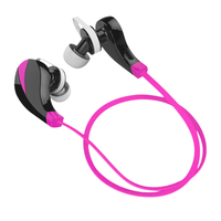 7dayshop Sport V4.0+EDR Bluetooth Wireless Sport Stereo Earbuds Headphones Headset with Mic - Hot Pink
