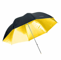 7dayshop Studio Reflector Umbrella - 43" - Black & Gold - 8mm Shaft