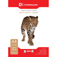 Mirror A4 128gsm Matte Photo Paper for Inkjet Printers - 100 Sheets Pack