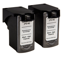 Non-OEM Remanufactured PG-40 Black Ink Cartridge - Twin Pack for Canon