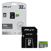 PNY Elite MicroSDHC Memory Card Class10 85MB/s UHS-1 U1 with SD Adapter - 32GB