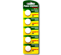 Power-Stations CR2016 Lithium Coin Cell Batteries - Extra Value 5 Pack