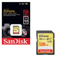 Sandisk Extreme SDXC SD Memory Card UHS-1 U3 Class 10 V30 150MB/s 4K- 128GB