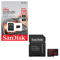 SanDisk Mobile Ultra Micro SD SDXC UHS-I Memory Card 80MB/s with Full Size SD Adapter - 128GB