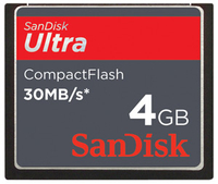 Sandisk Ultra Compact Flash (CF) Memory Card - 4GB - 30MB/s