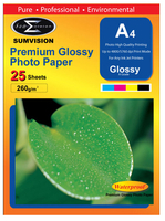 Sumvision 260gsm A4 Premium Quality Glossy Photo Paper - 25 Sheet Pack