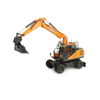 Doosan DX160 W Wheeled Excavator in Orange (1:50 scale by Universal Hobbies J8134)