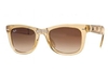 Sunglasses Ray Ban RB4105 Folding Wayfarer sunglasses 715/51 : Shiny sand / Brown mirror yellow multilayer lenses