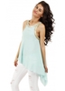 Forever Unique Ray Aqua Chiffon Dipped Hem Racer Back Vest