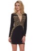 Holt Amber Dress In Black With Unique Hand Painted Gold Design