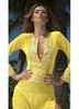 Holt Kim Hand Painted Yellow & Gold Short Kaftan