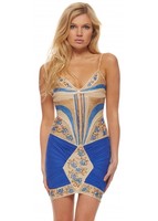 Holt Z164 Royal Blue Hand Painted Party Dress