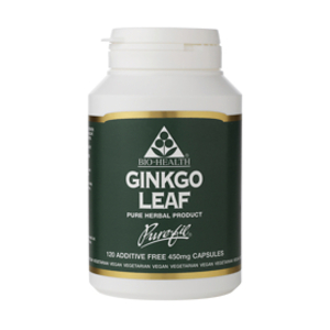 Bio-Health Ginkgo Leaf 450mg Powdered Leaf Capsules